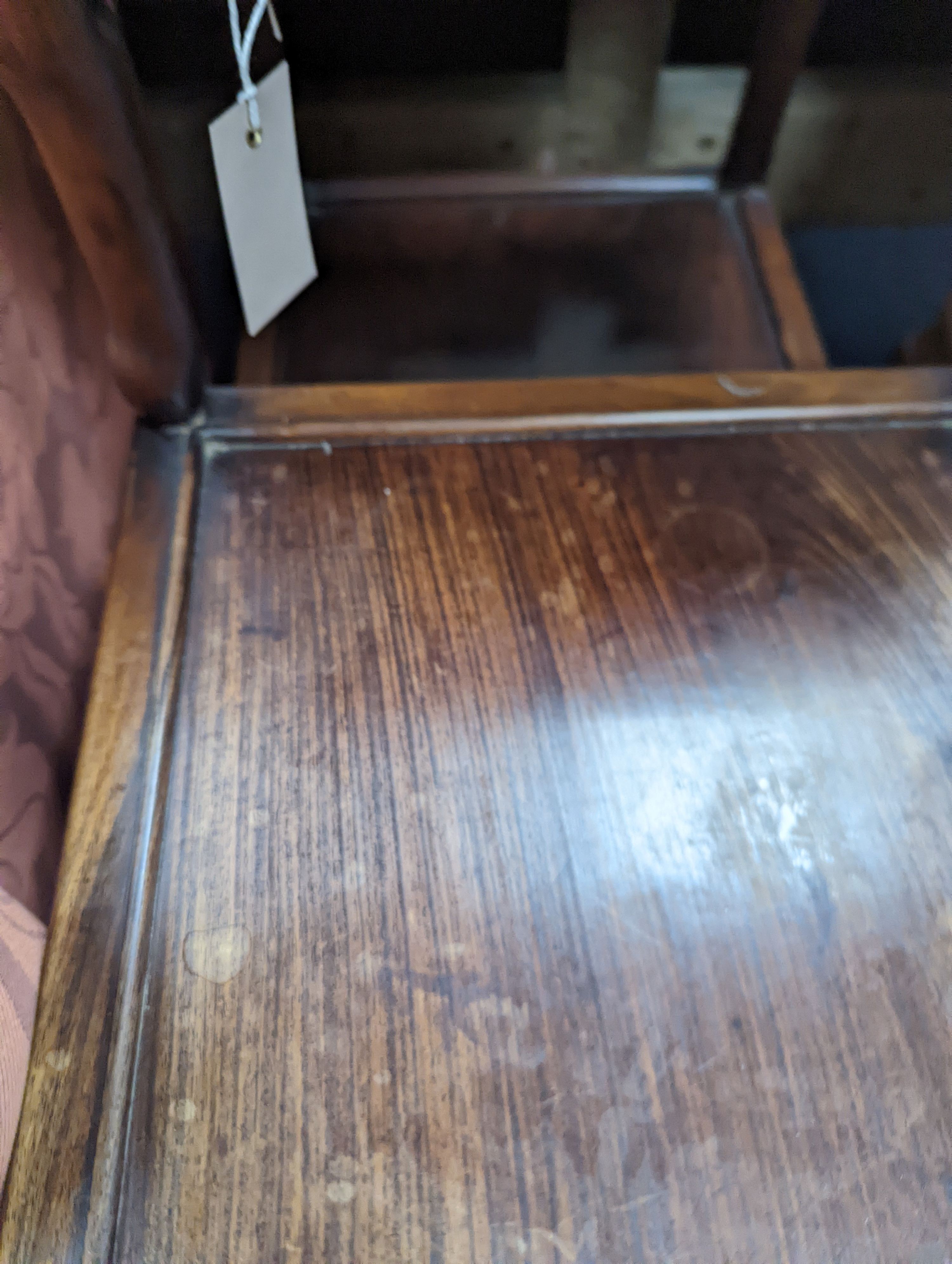 A Chinese hardwood two tier table, width 80cm, depth 38cm, height 80cm